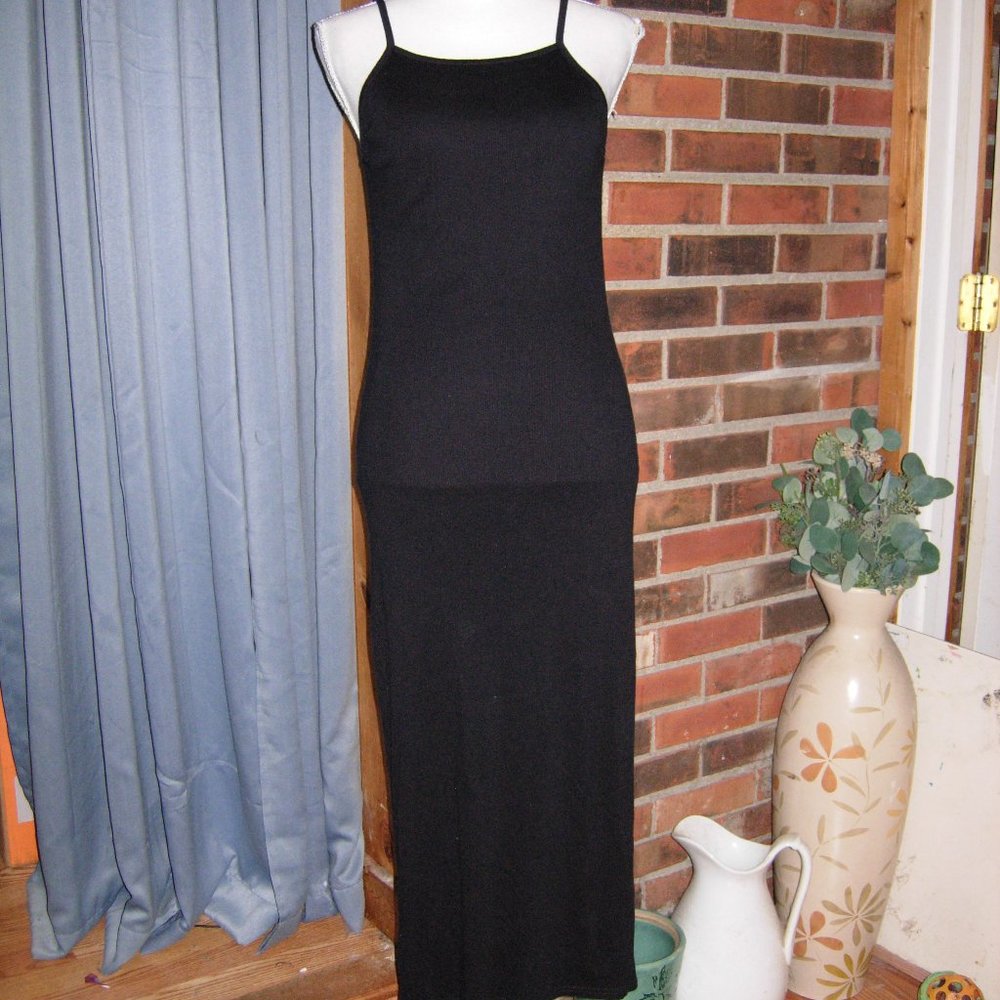 TOPSHOP Black Ribbed Tank Top Dress 6
